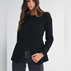 Mable Women’s  Black Button Up Jacket